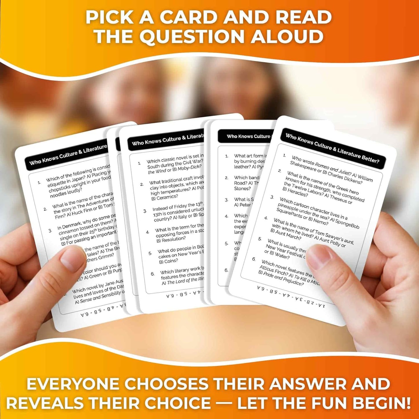 Board Games for Kids 8-12 and Family - Educational Card Game for Kids Age 12+ - Who Knows Culture and Literature Better? - 500+ Questions - Trivia for Family Game Night and Travel Fun