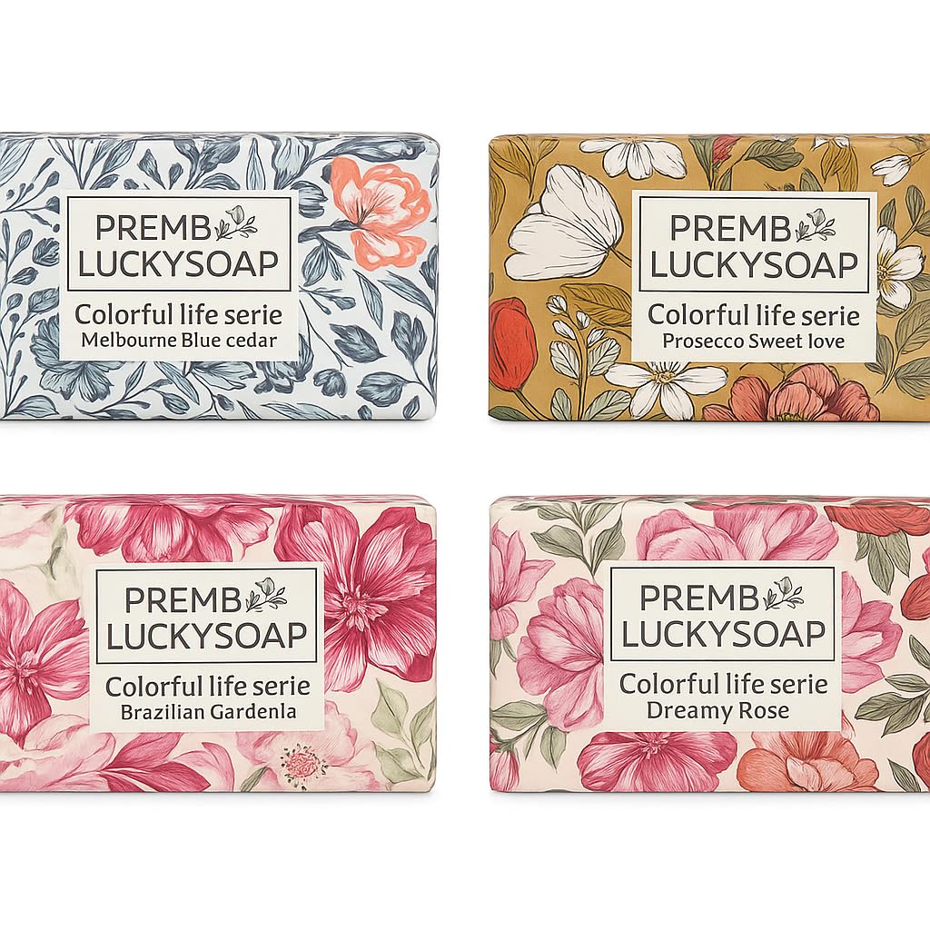 Essential Oil Soap Gift Set - 4 Handmade Soaps - Holiday Gift Box - Moisturizing, Aromatherapy Bars for Face & Body (Christmas Edition)