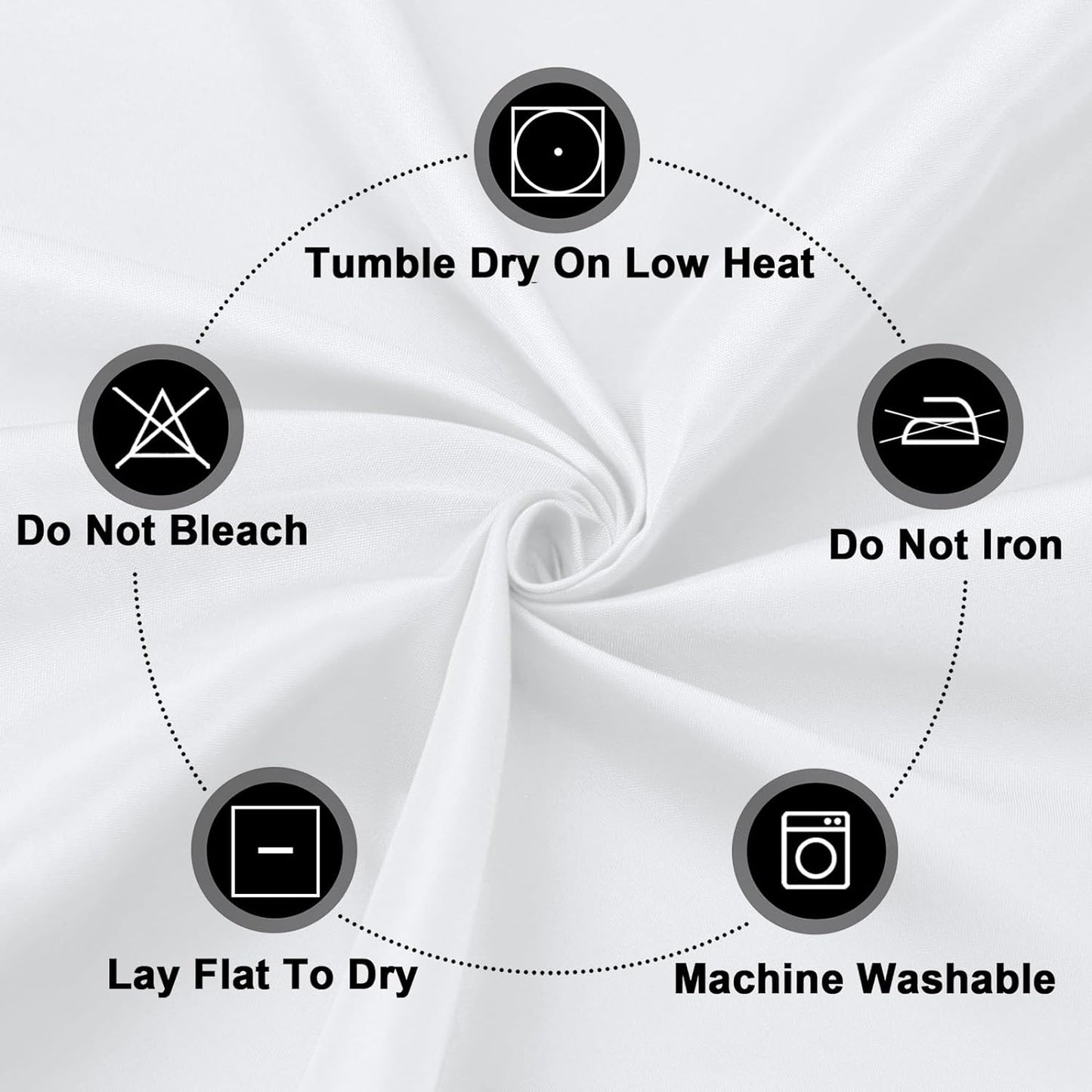 PureFit 10 Pack Round White Table Cloths 120 Inch for Round Tables, Stain and Wrinkle Resistant Table Linens for Home Use, Wedding, Party, Banquet and Camping