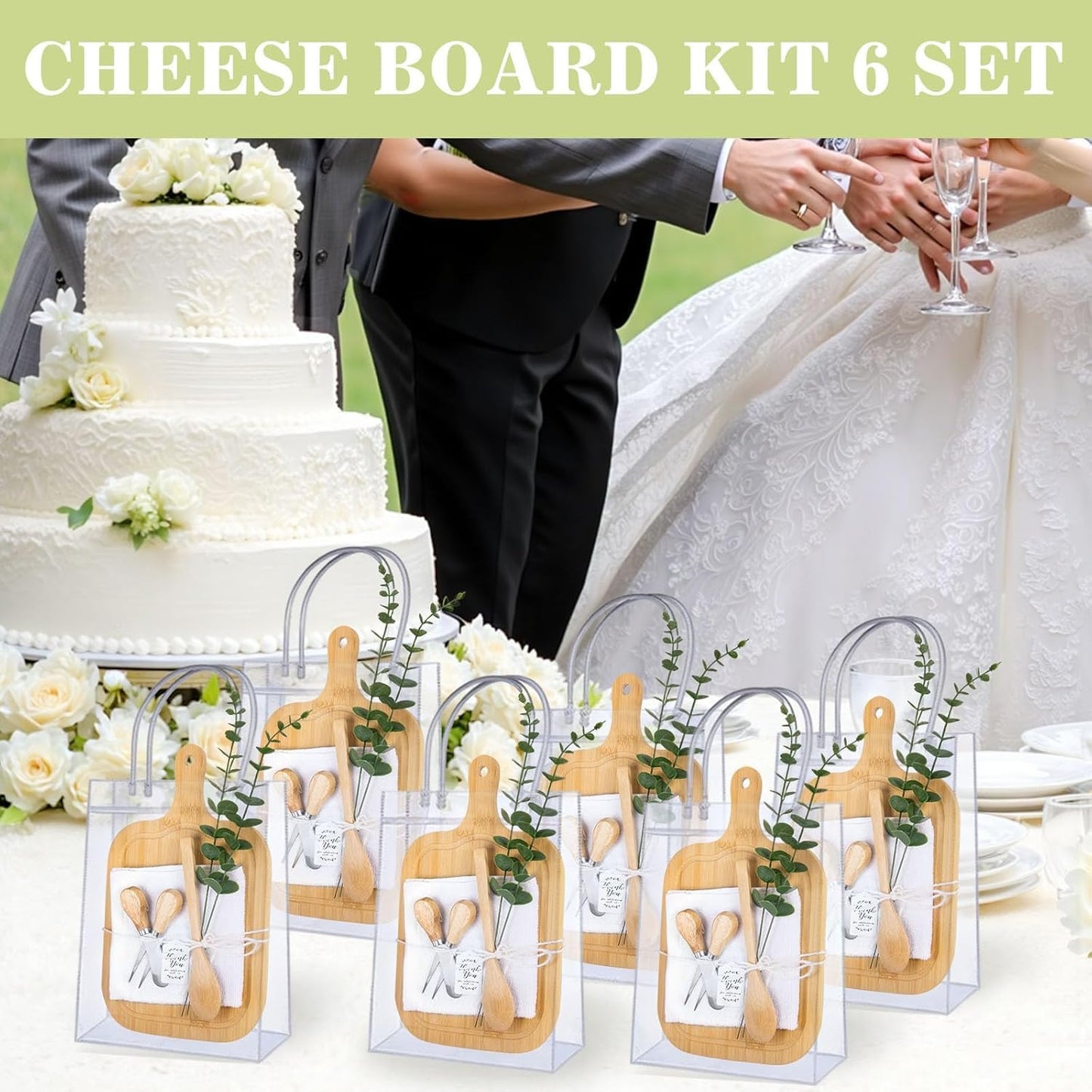 1 Set Baby Shower Game Prizes for Game Winners Adults, Bamboo Mini Charcuterie Boards with Spoon Fork Towel & Gift Bags, Bridal Shower Prizes Gifts for Guests - All-in-One Adult Party Favors