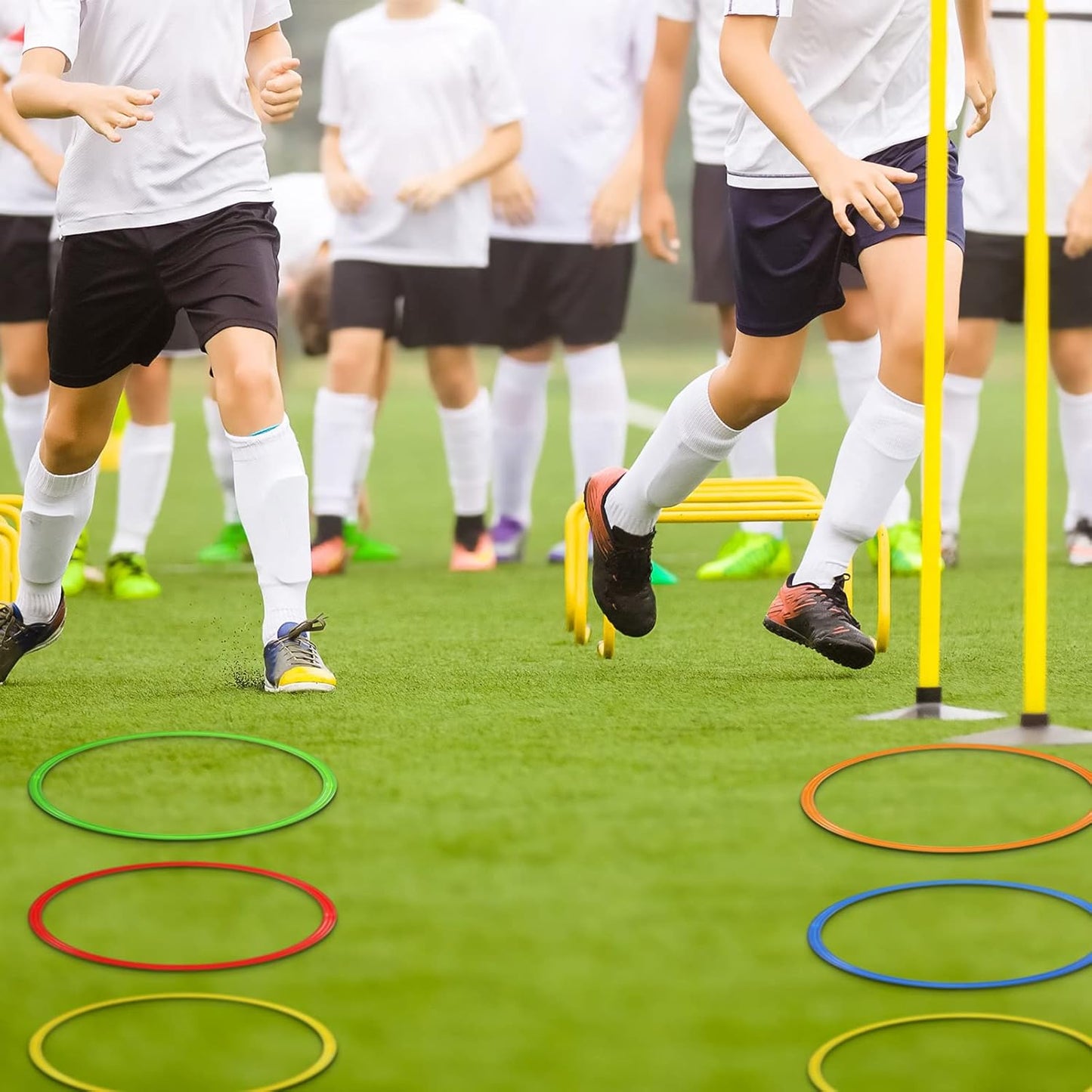 Libima Obstacle Course Ring Set Exercise Hoop Large Hoop Plastic Toys Playground Toys for Gymnastics Practice Party Games Educational Activities Holiday Decor, 5 Colors(24 Pcs,15.8 Inch)