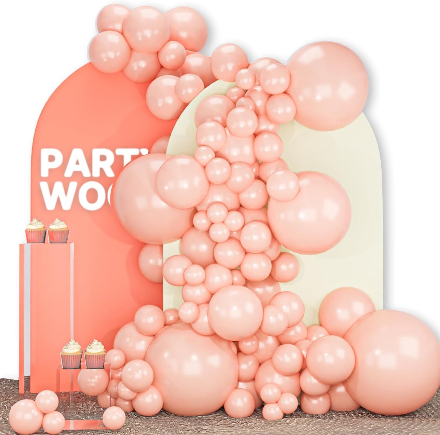 PartyWoo Baby Pink Balloons 140pcs Different Sizes of 18 12 10 5 Inch Pastel Light Pale Pink Peach Balloon Arch Kit Garland for Wedding Baby Shower Engagement Girl Birthday Party Decorations Pink-Q21