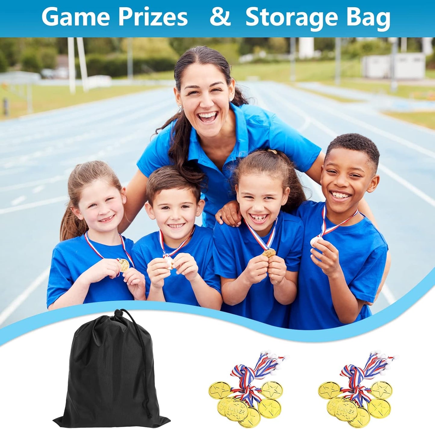 Tug of War Rope Games 40ft for Kids Adult, Field Day Family Reunion Outdoor Outside Yard Backyard Lawn Carnival Camping Picnic Games for Team Building, Blue