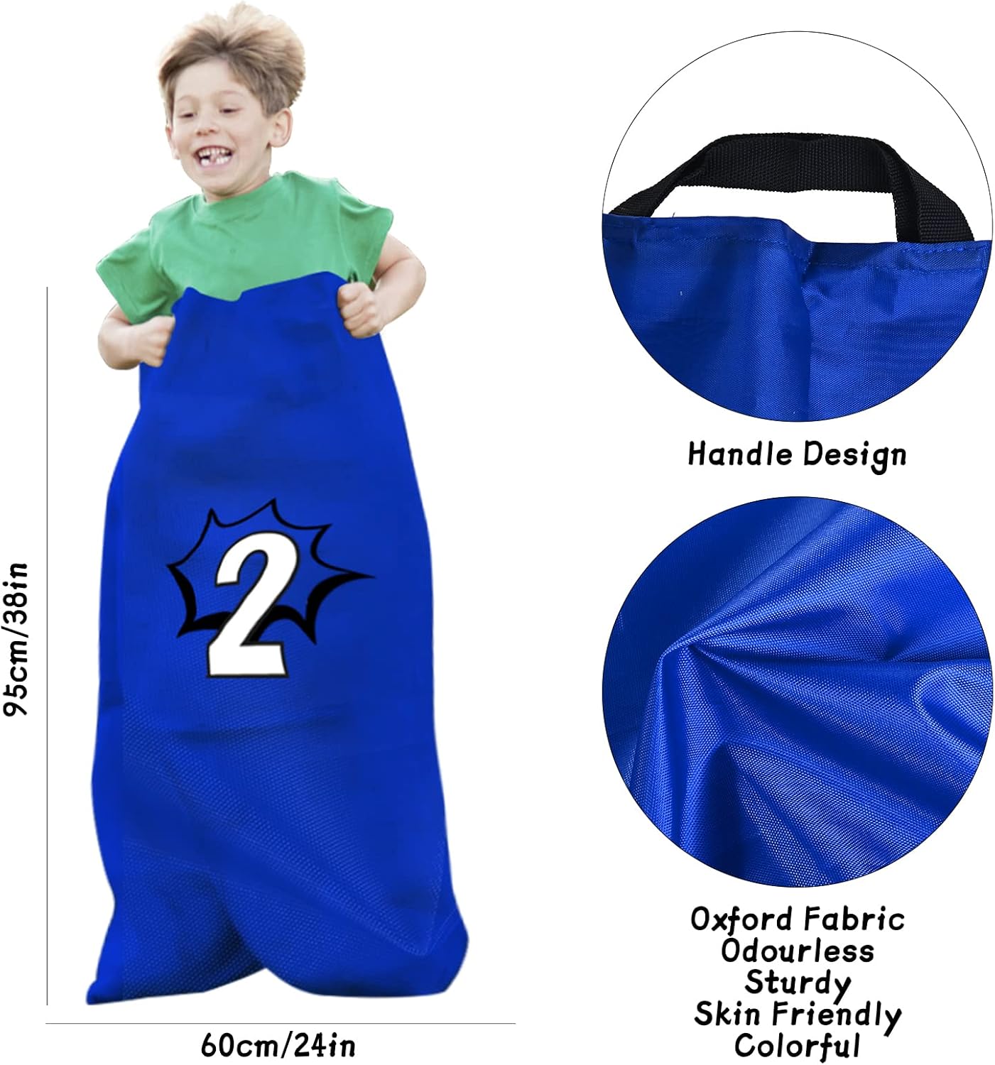 GOLDGE 28 Piece Outdoor Games Kit for Kids, Includes Potato Sack Race Bags, Bean Bag Toss, 3 Legged Race Bands, Egg Spoon Relay, for Easter & Birthday Parties