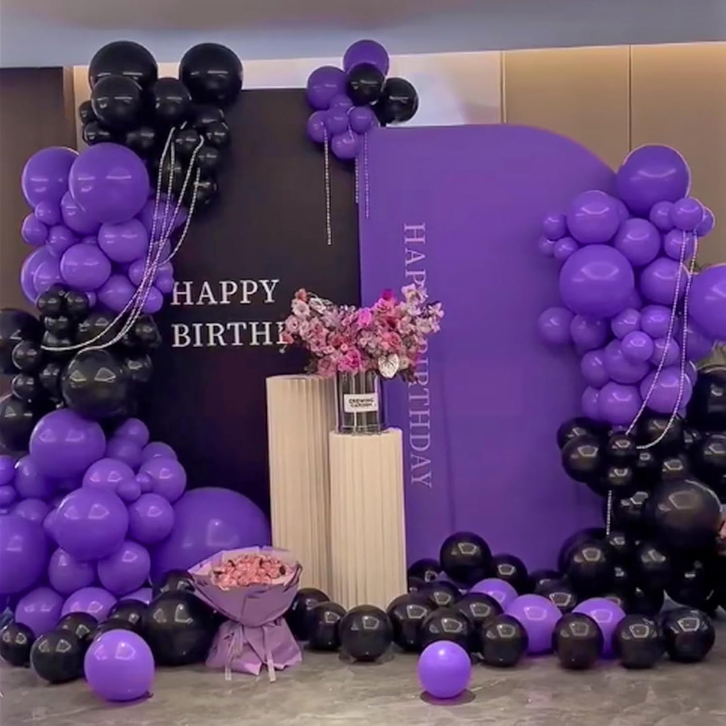134Pcs Purple Balloons Different Sizes 5 10 12 18 Inch Purple Balloon Garland Arch Kit Latex Balloons for Birthday Wedding Baby Shower Party Decorations.