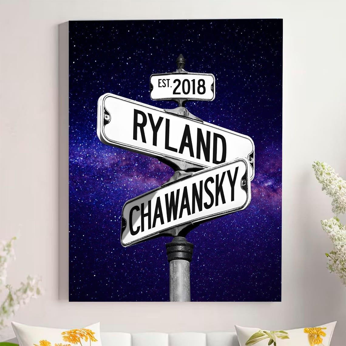 Personalized Crossroad Couples Street Sign Vintage Customize Name And Date Valentine's Day Christmas Birthday Wedding Anniversary Engagement Gifts For Him Her Boyfriend Girlfriend Wife Husband #14