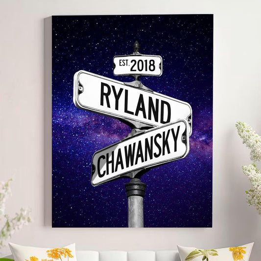 Personalized Crossroad Couples Street Sign Vintage Customize Name And Date Valentine's Day Christmas Birthday Wedding Anniversary Engagement Gifts For Him Her Boyfriend Girlfriend Wife Husband #14