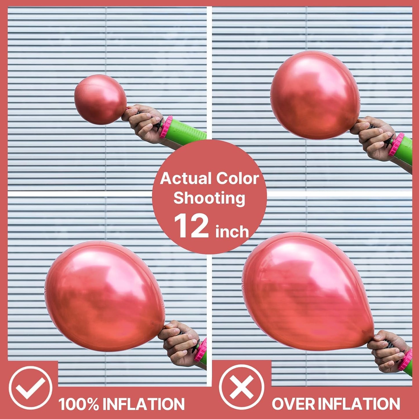 PartyWoo, 50 pcs 12" Pink Metallic Balloons, Balloon Garland or Arch Decorations, Birthday, Wedding, Anniversary, Unisex, All Ages, 3-6hrs Helium, 72hrs Air Filled