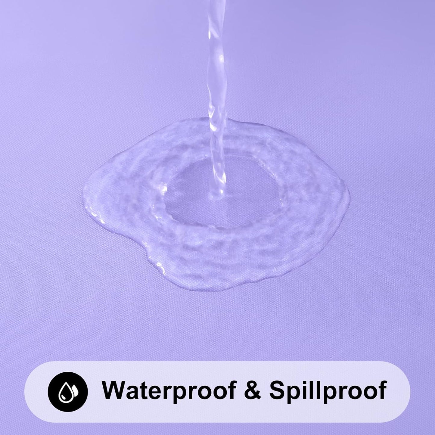 Smiry Rectangle Tablecloth, Elastic Fitted Flannel Backed Vinyl Tablecloths for 8ft Folding Tables, Waterproof Wipeable Table Covers for Indoor, Outdoor, Picnic and Camping (Lavender, 30"x96")