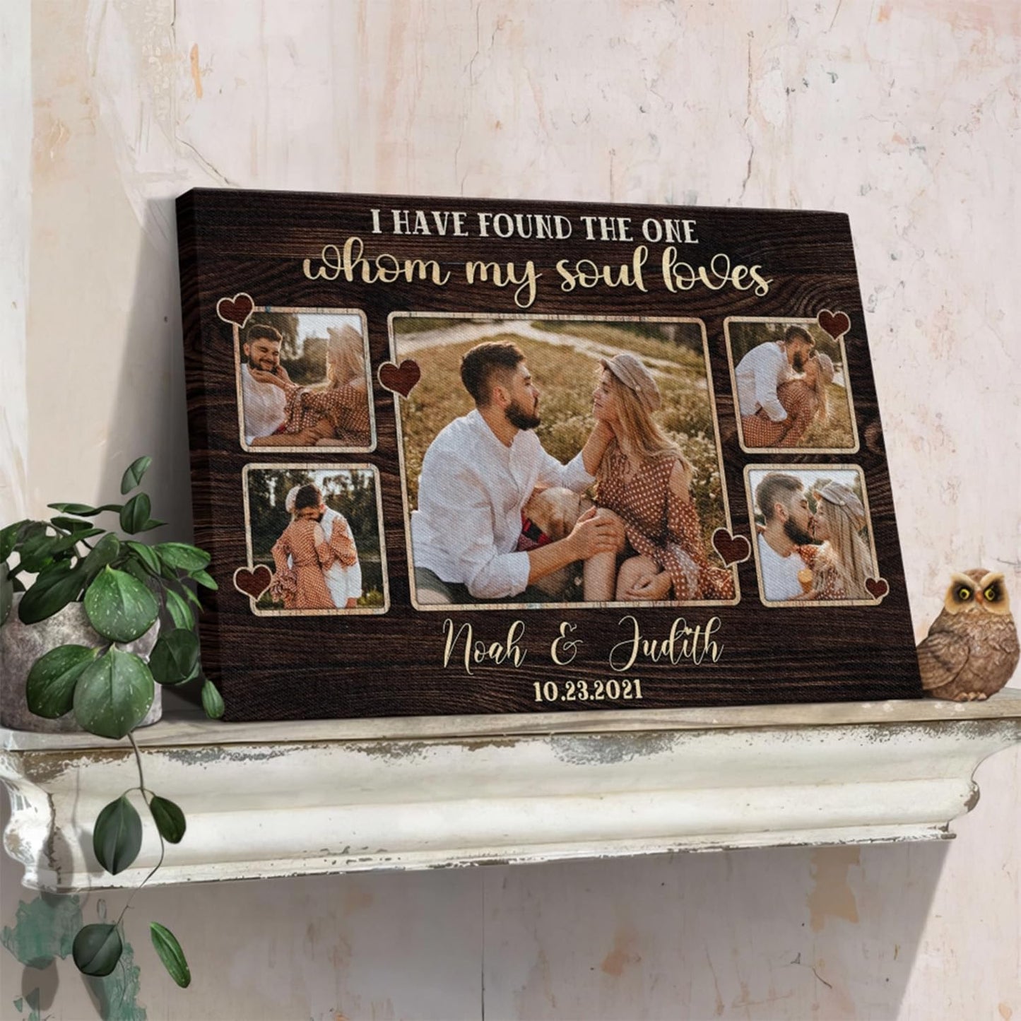 Dem Canvas Personalized Canvas Prints, Couple Romance Gifts - Custom Wedding & Engagement Canvas (12x08)