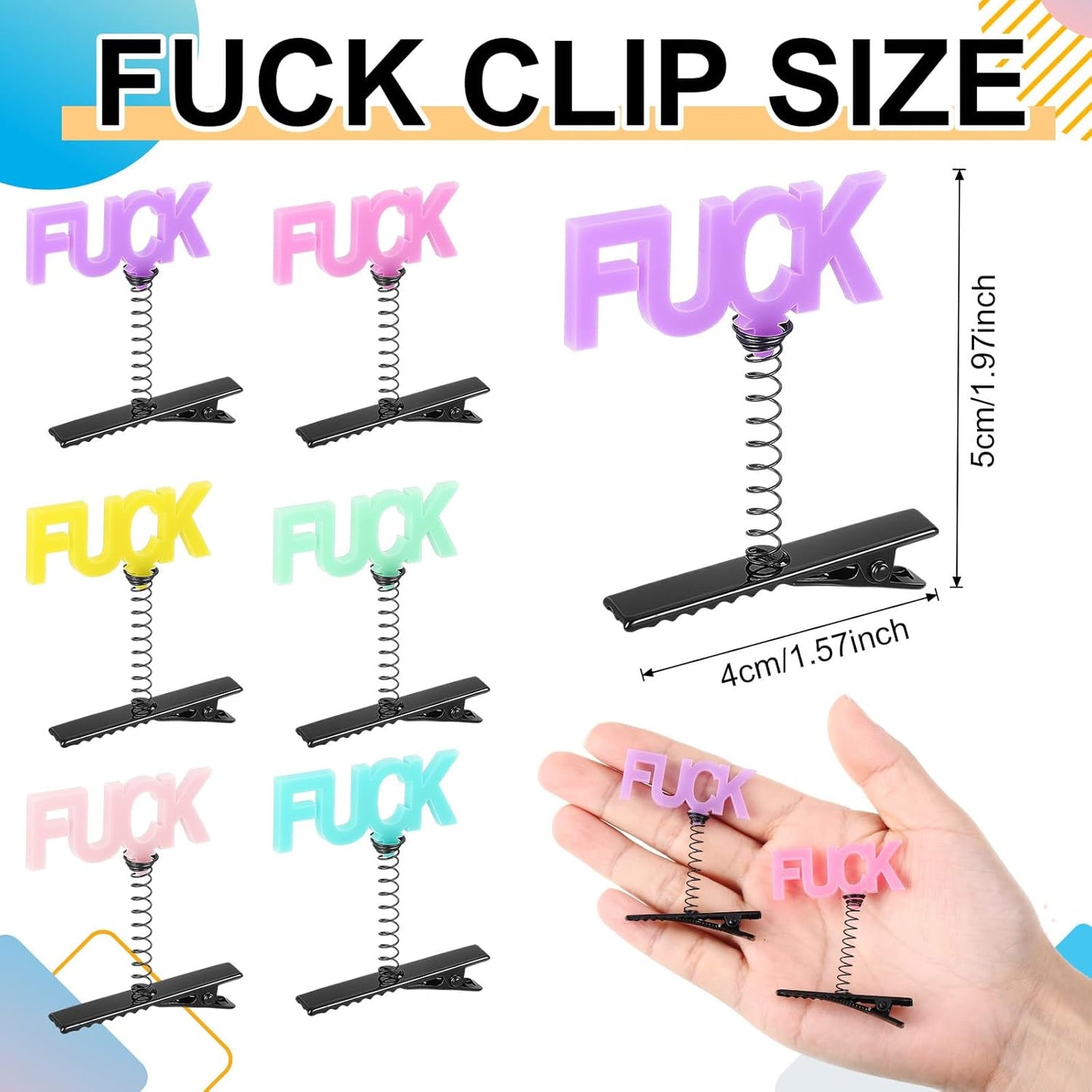 30 Pcs Mini Glow Hair Clips Girls Rave Hair Clips for Women Christmas Music Festival Holiday Party Supplies (Funny)