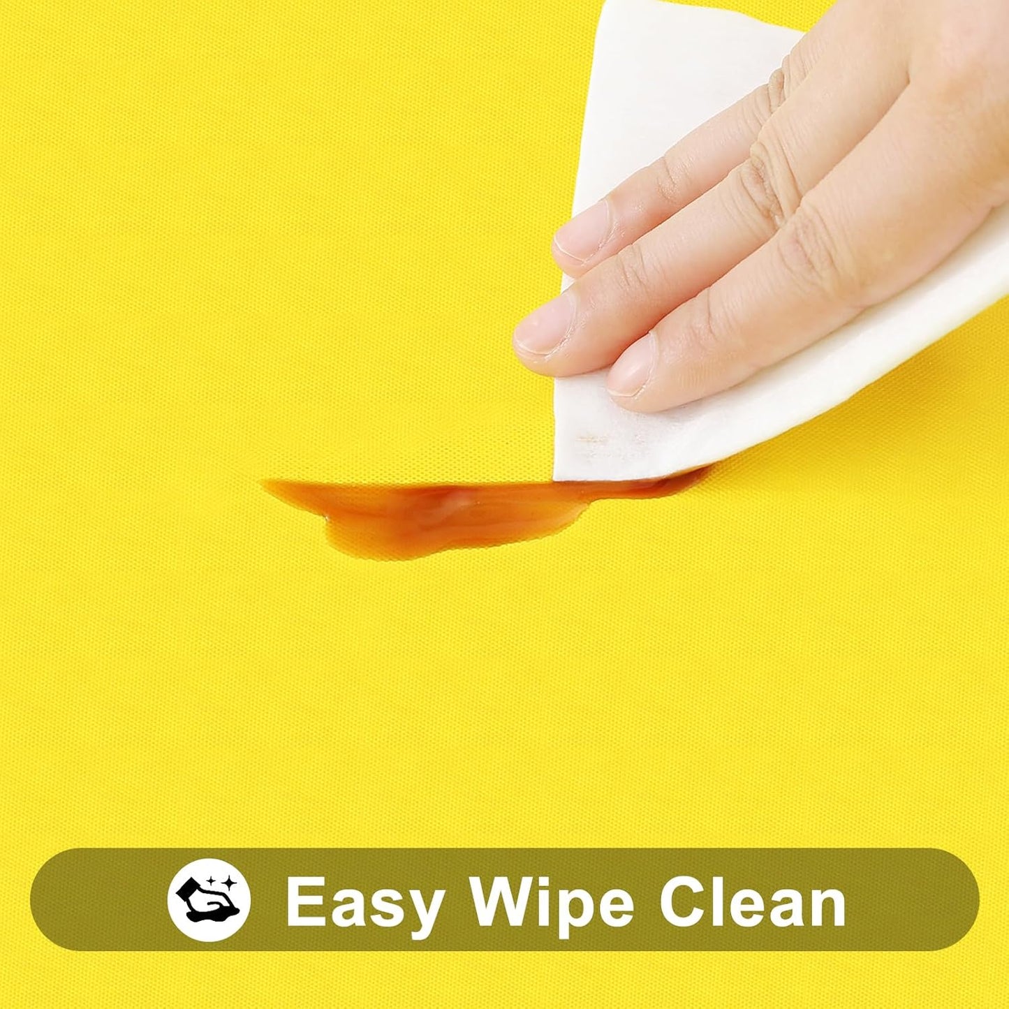 Smiry Rectangle Tablecloth, Elastic Fitted Flannel Backed Vinyl Tablecloths for 8ft Folding Tables, Waterproof Wipeable Table Covers for Indoor, Outdoor, Picnic and Camping (Yellow, 30"x96")