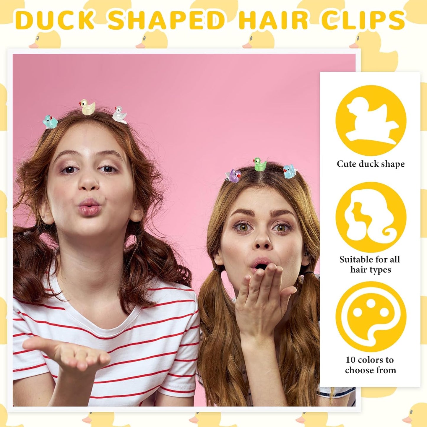 30 Pcs Mini Glow Hair Clips Girls Rave Hair Clips for Women Christmas Music Festival Holiday Party Supplies (Duck)