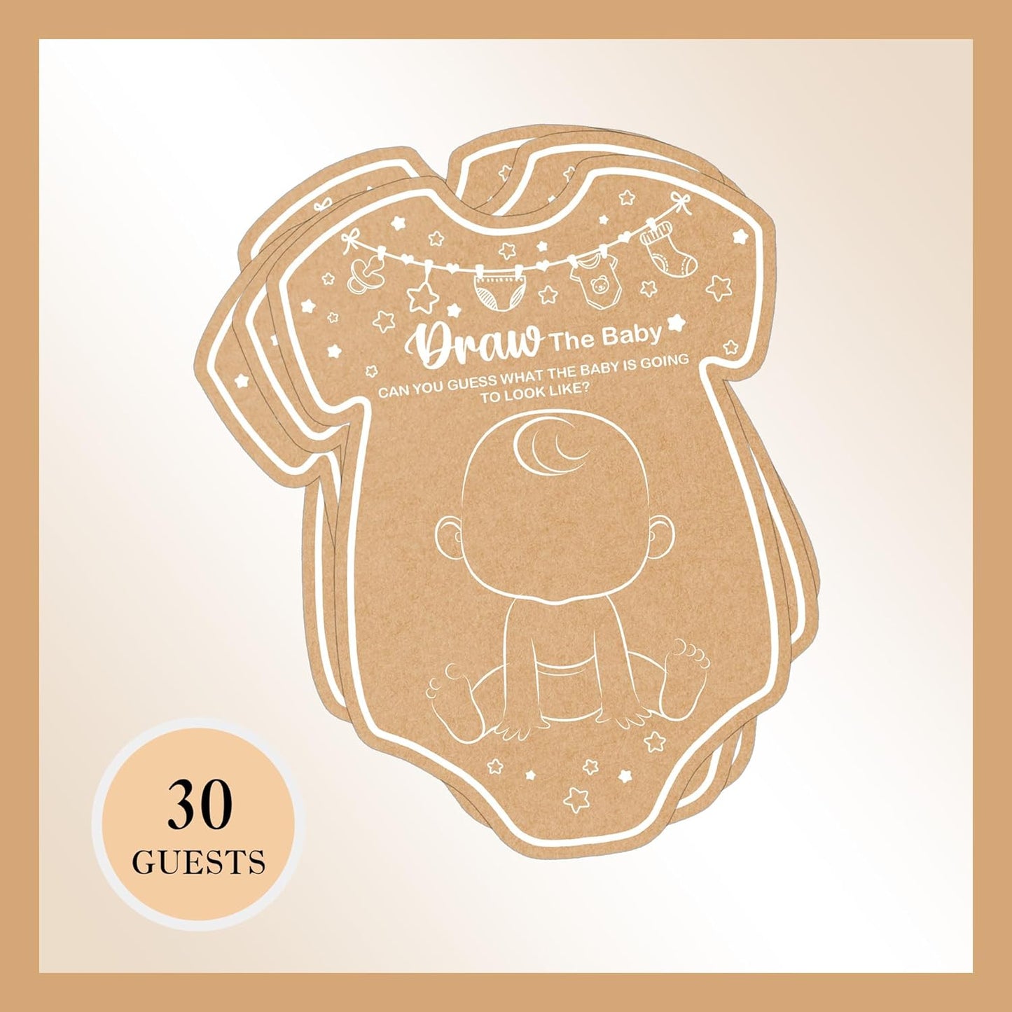 Baby Shower Games, Draw The Baby, Baby Shower Game, Set of 30 Cards, Baby Games for Baby Shower, Baby Shower Decorations, Baby Shower Ideas