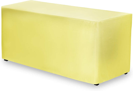 Gee Di Moda Fitted Tablecloth - 48 x 30 Inch Yellow Fitted Table Cloth for 4 Foot Rectangle Table - Heavy Duty Washable Fabric - for 4 Ft Buffet Table Holiday Party Dinner Wedding & Trade Show