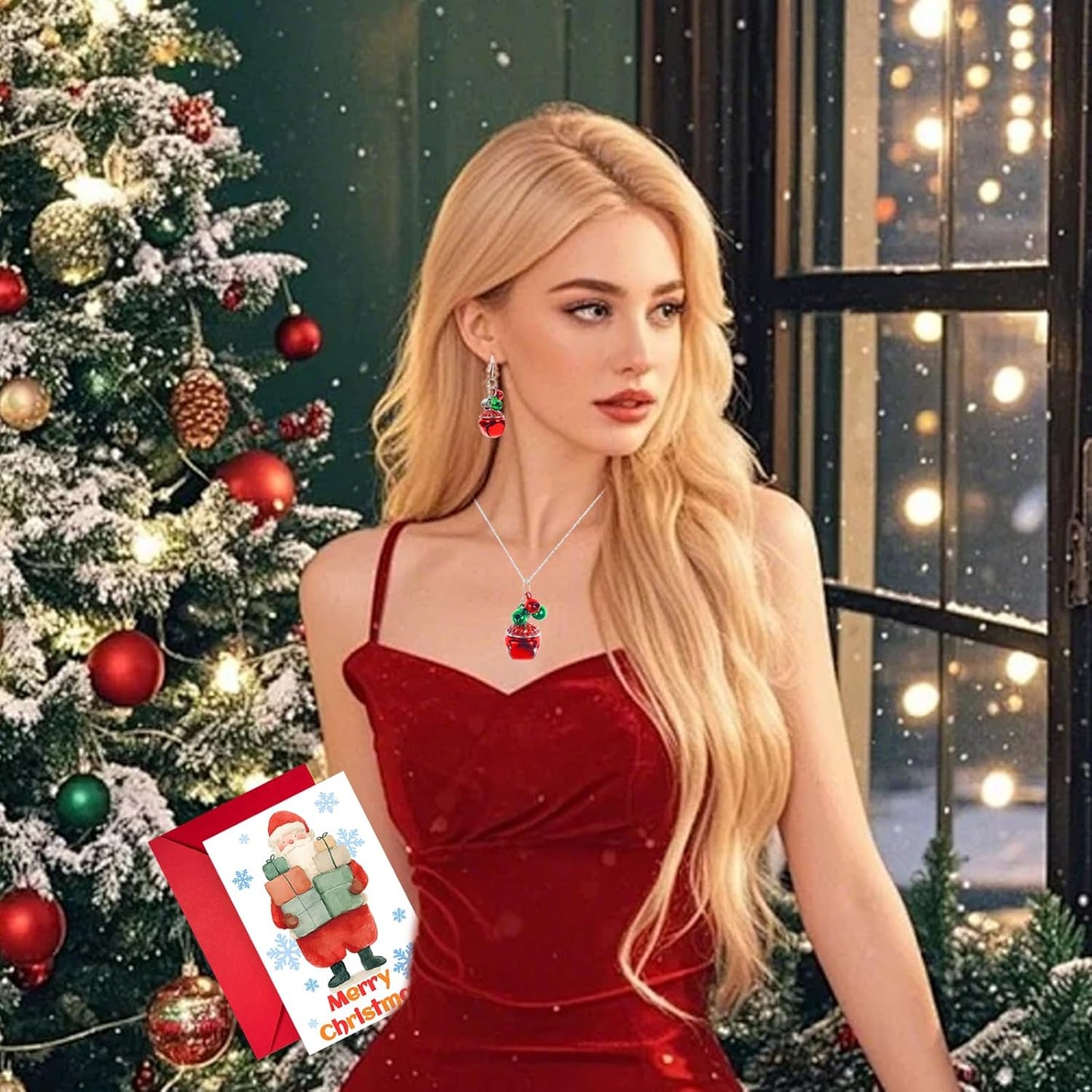 Jewelry Set for Women, Pearl Necklace Dangle Earrings Set Allergy Free Wedding Party Jewelry for Bridal Bridesmaid