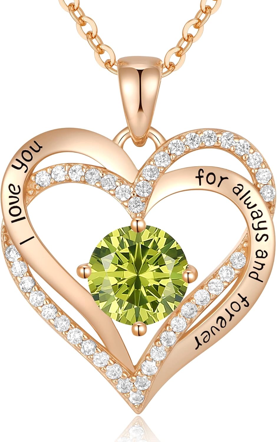 CDE Forever Love Heart Necklaces for Women, Wedding Anniversary, Birthday Mothers Day Christmas Day Gifts for Mom, Mother, Wife, friend, S925 Silver Jewelry with Birthstone Pendant