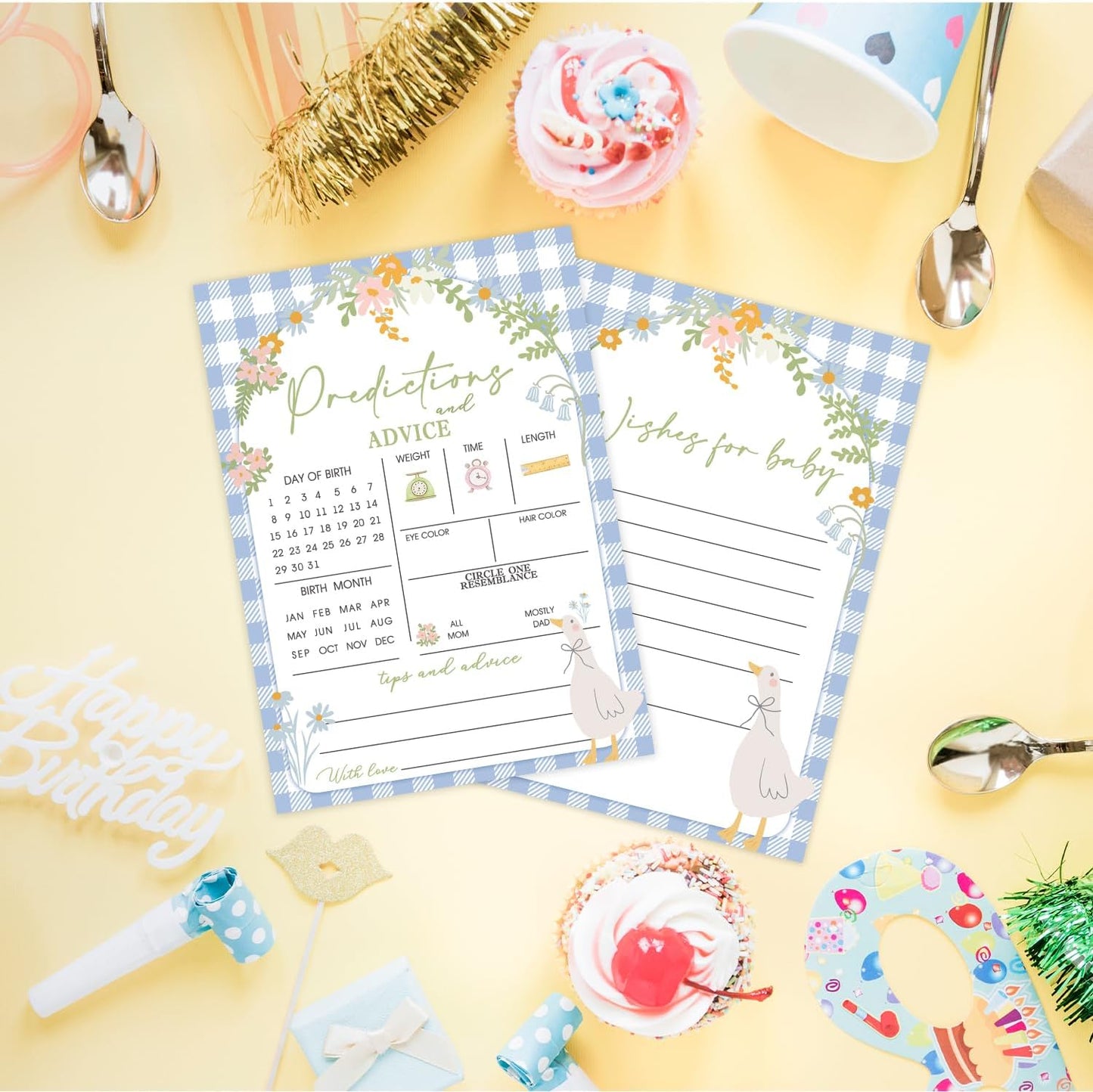Silly Goose Baby Shower Games, Baby Predictions & Advice Cards for Baby Shower Game Activity, Silly Goose Wishes Cards, Advice for New Parents to Be, Baby Party Wishes Games Cards for Guest 30 Pack