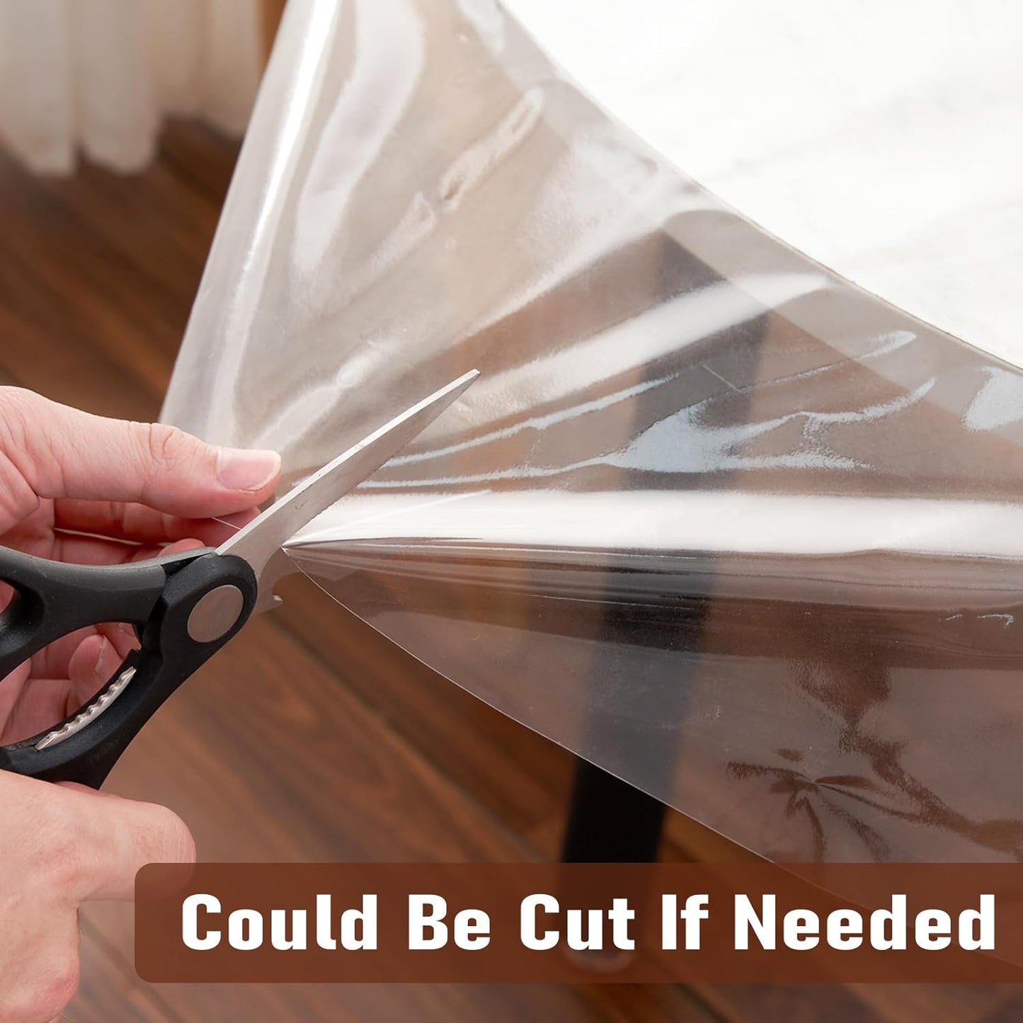 Clear Plastic Tablecloth Protector Round 70inch Diameter Waterproof Oilproof Stain Resistant Wipeable Table Cover for Dining Tables