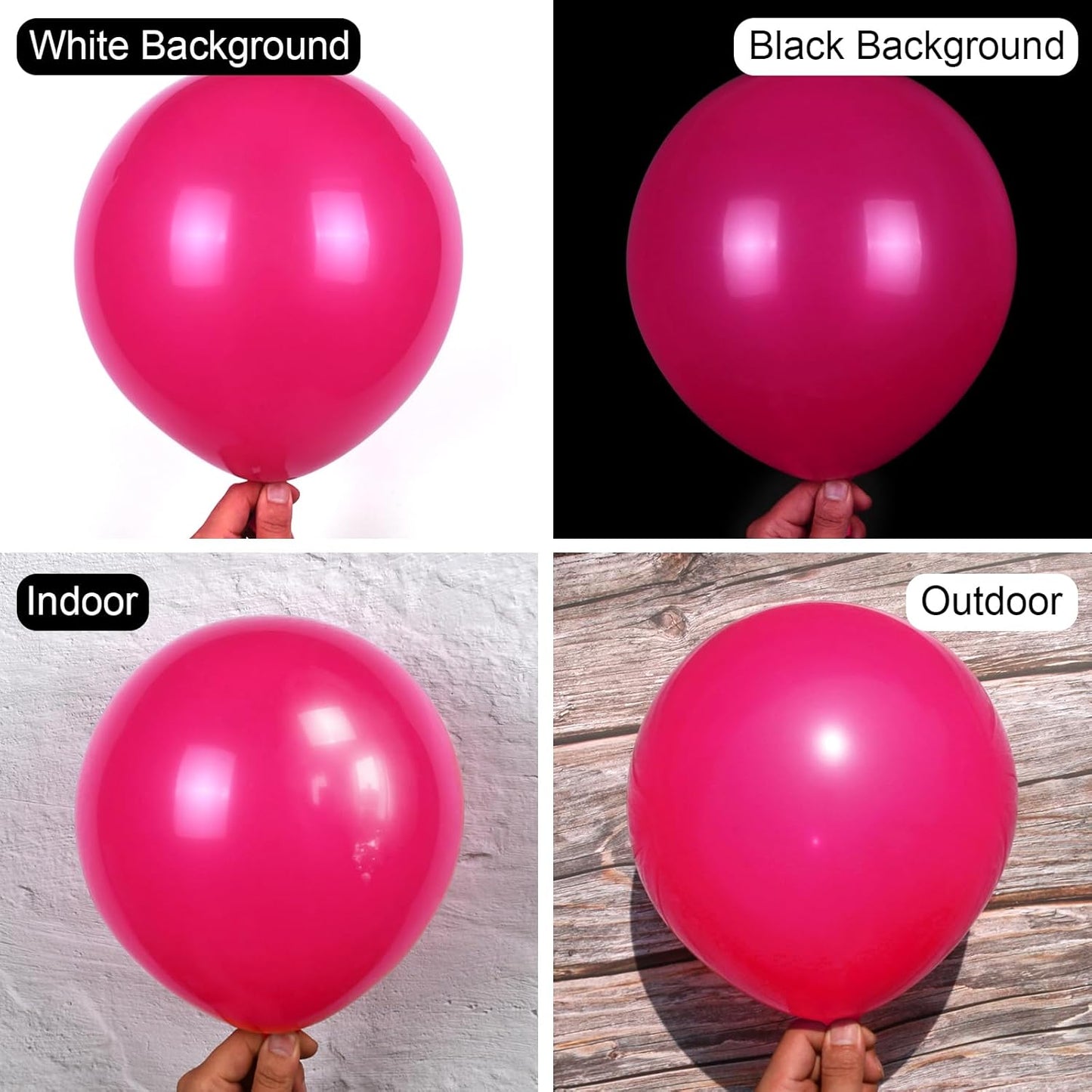 Hot Pink Balloons, 150 pcs Different Sizes Pack of 18 Inch 12 Inch 10 Inch 5 Inch Peach Pink Balloons for Balloon Garland Balloon Arch as Birthday Party Wedding Decorations