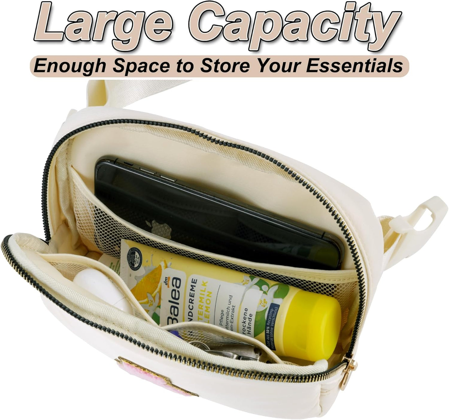 Bridesmaid Gifts Wedding Day - Bridesmaid Proposal Gift,Bridal Shower Gifts,Maid of Honor Gifts,Bachelorette Party Decorations Favors,Initial Belt Bag Crossbody Bag Fanny Pack | Cream,B