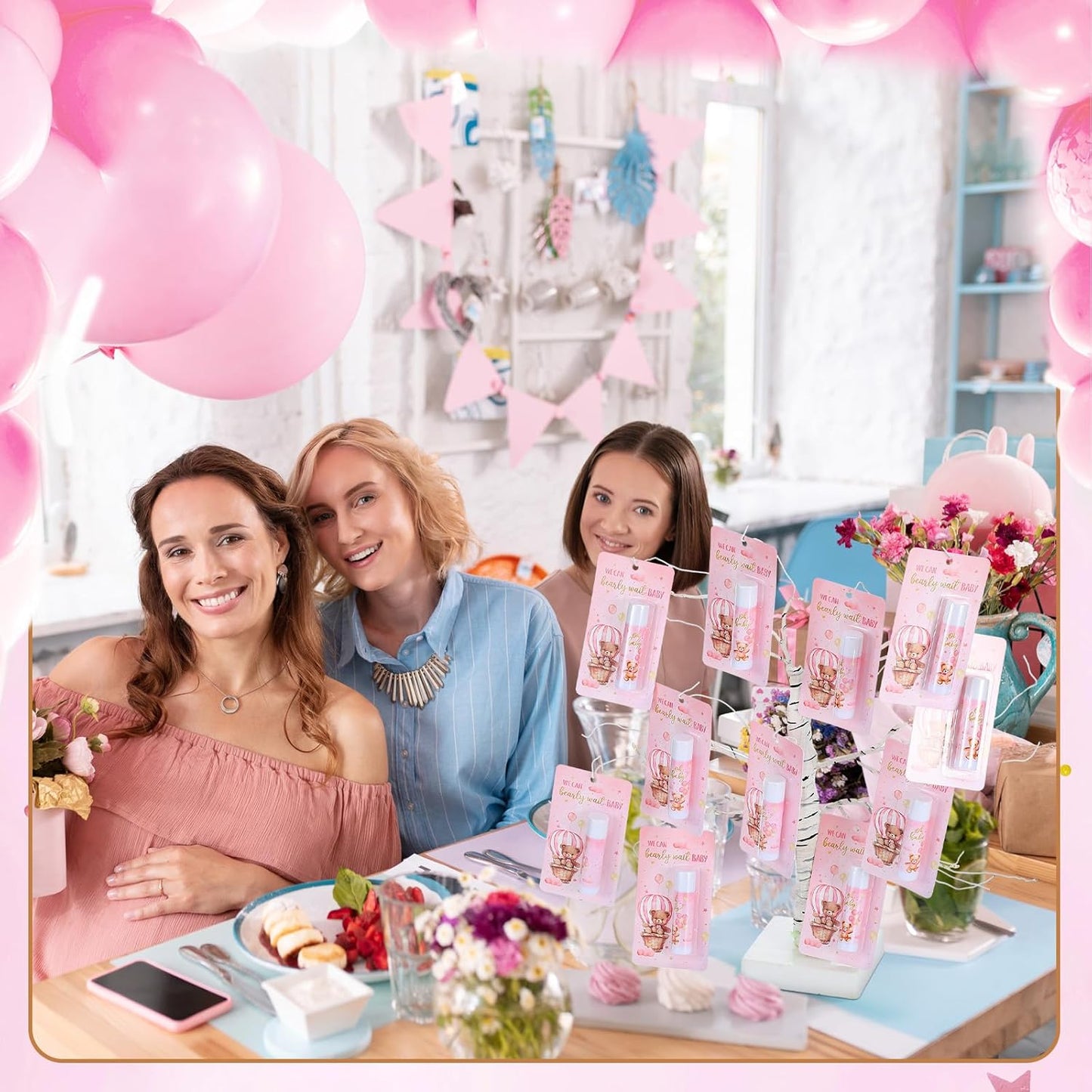 50 Pack Bear themed Baby Shower Favor Baby Shower Lip Balm Party Gifts for Guest Games Prizes Friends Gender Reveal Girls Boys Halloween Thanksgiving Christmas