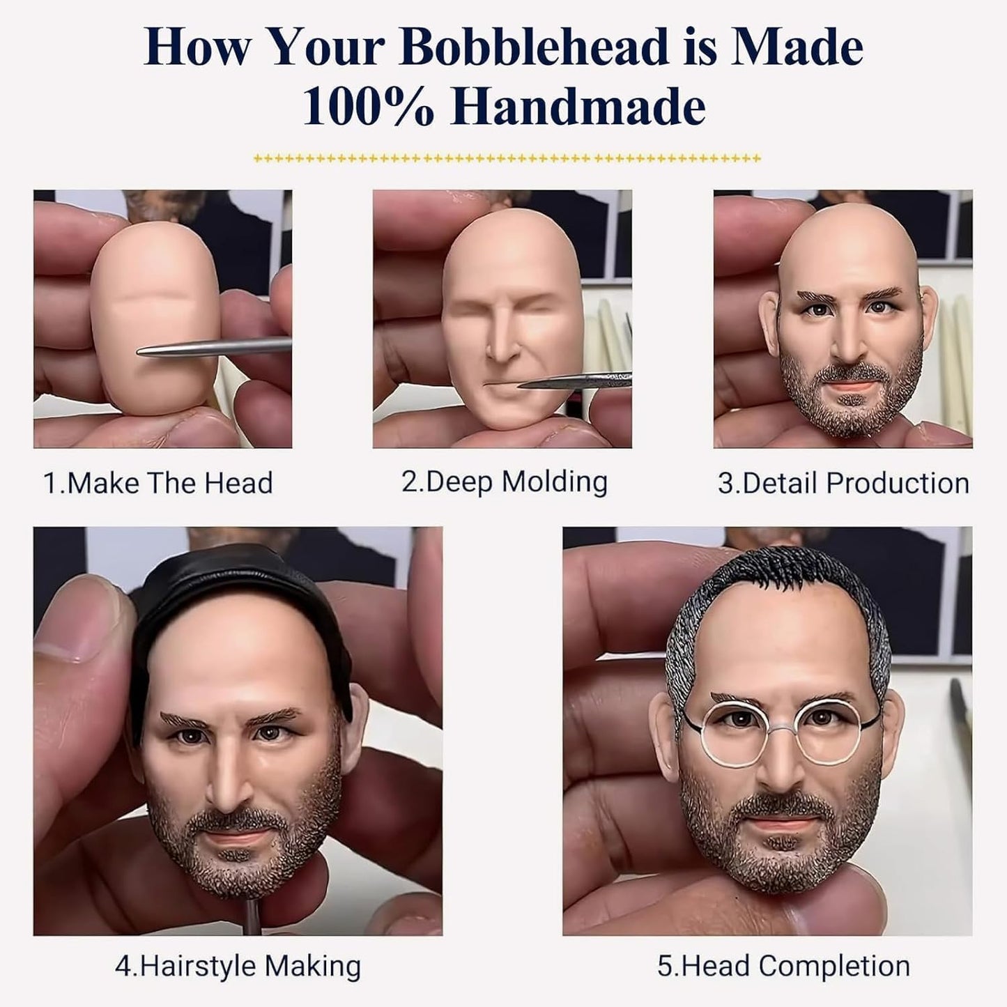 Custom Bobblehead Couple - 6/7/8'' Personalized Bobbleheads Customized Husband and Wife Dolls from Photo Funny Gifts for Wedding Anniversary, Christmas Holiday & Birthday Surprise