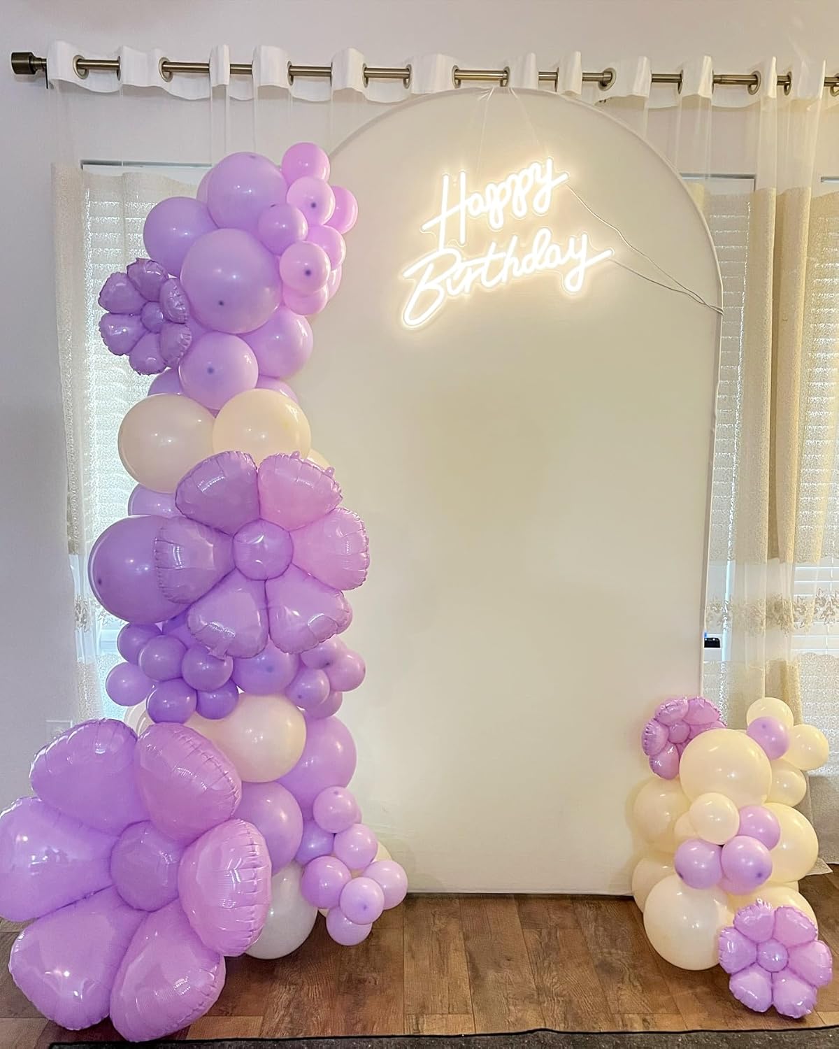 Purple Balloon Arch Kit, 140Pcs Light Purple White and Confetti Balloons Different Size Balloons for Baby Shower Bridal Shower Birthday Wedding Girl Princess Anniversary Party Decorations