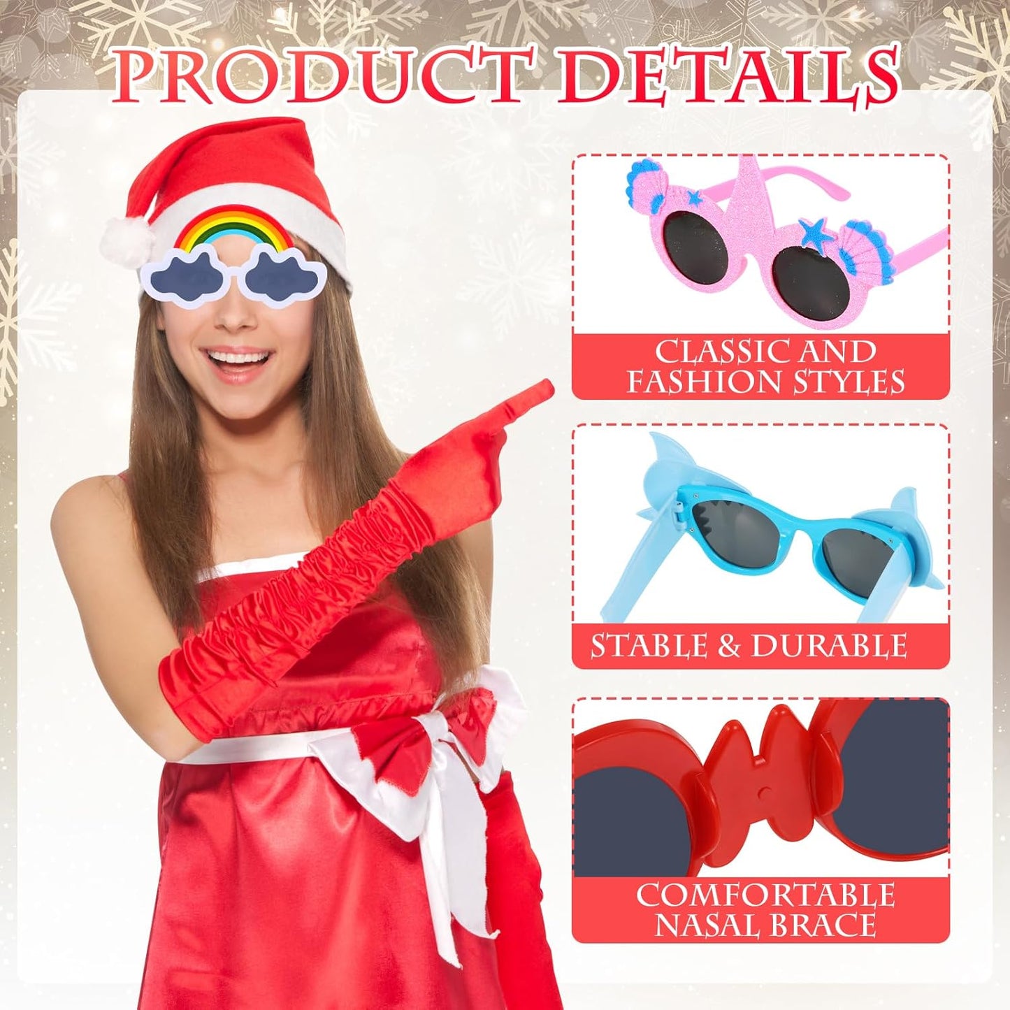 24PCS Funny Party Sunglasses, Crazy Photo Booth Props, Fun Novelty Glasses, Cool Shpaed Party Sunglasses, Cute Eyewear, Sunglasses Masks, Funny Photo Booth Props Glasses for Adults, Teens