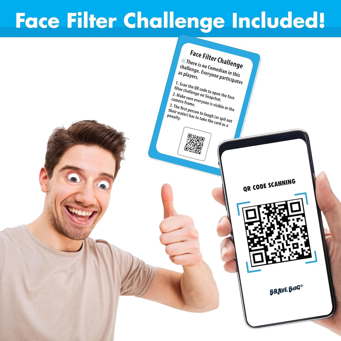 You Laugh You Lose Game - Funny Charades Kids Games - Board Games for Kids & Teens - Try Not to Laugh Challenge - Sleepover Party Supplies for Girls, Birthday Game for Family, Kids & Girls