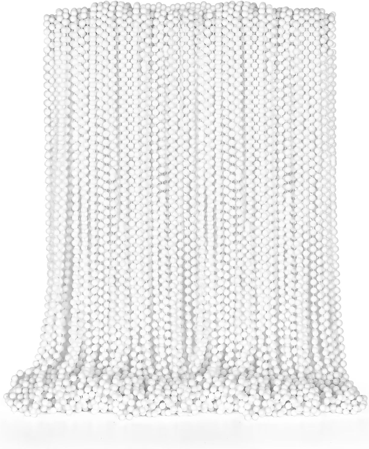 50PCS Bead Necklace, White Mardi Gras Bead Necklace Stuff Party Favors, 33" Mardi Gras Beads Necklaces, Festival Parade Throw Accessories for Wedding Birthday Celebrations Decorations