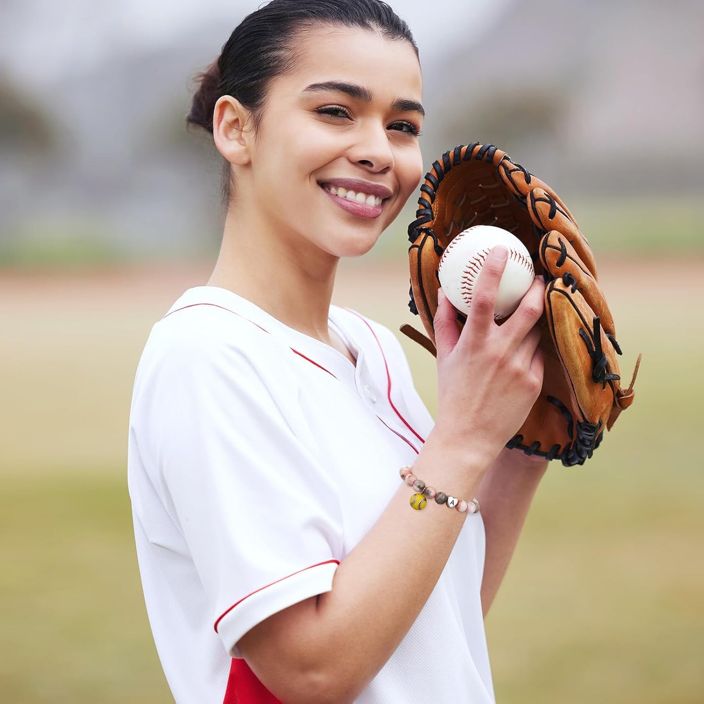 Stocking Stuffers for Teen Girls -Volleyball/Softball Bracelet Heart Initial Gifts Sports Accessories Jewelry Gift Ideas for Teen Girls Women for Christmas Birthday