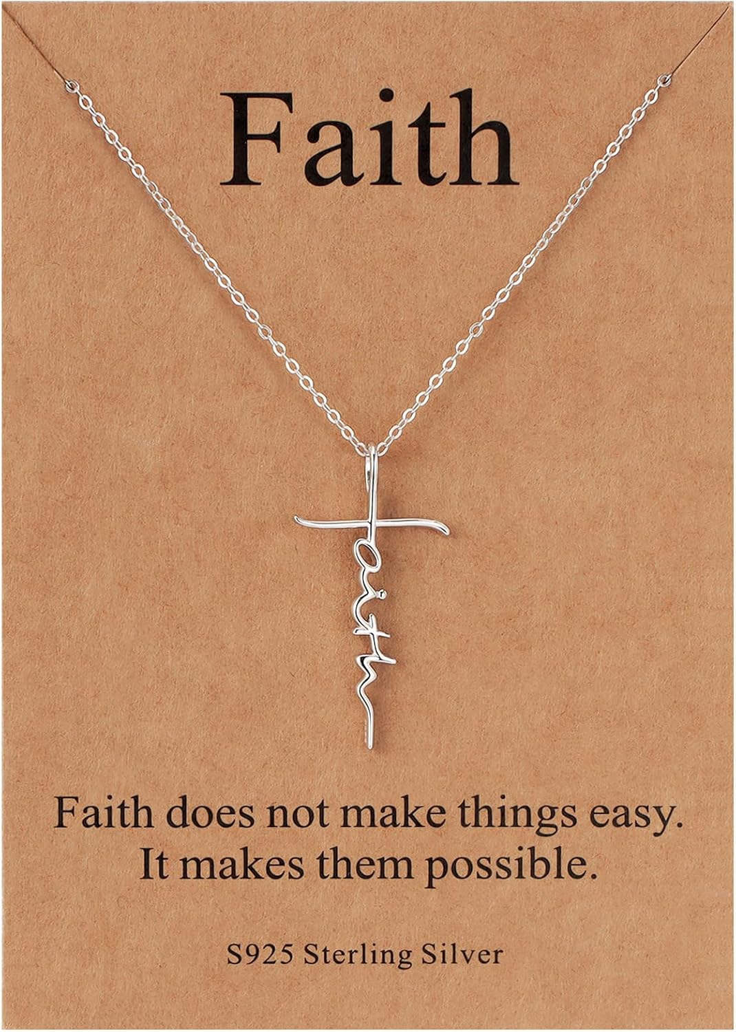 Lcherry Faith Cross Pendant Necklace for Women Religious Christian Jewelry Mother's Day Gifts for Women