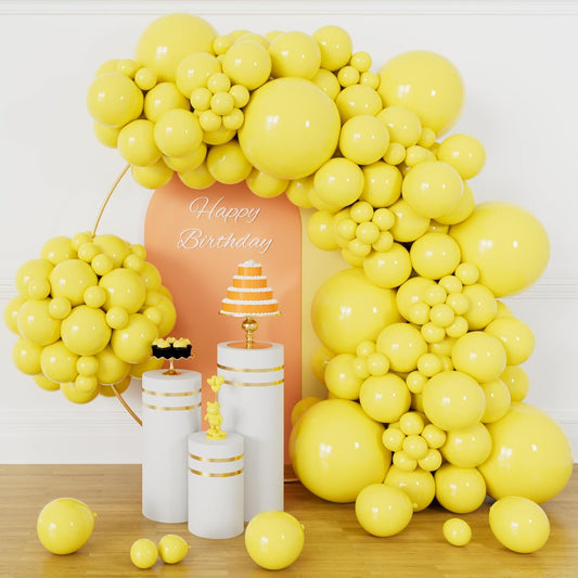 134Pcs Yellow Balloons Different Sizes 5 10 12 18 Inch Yellow Balloon Garland Arch Kit, Latex Balloons for Birthday Wedding Baby Shower Party Decorations.