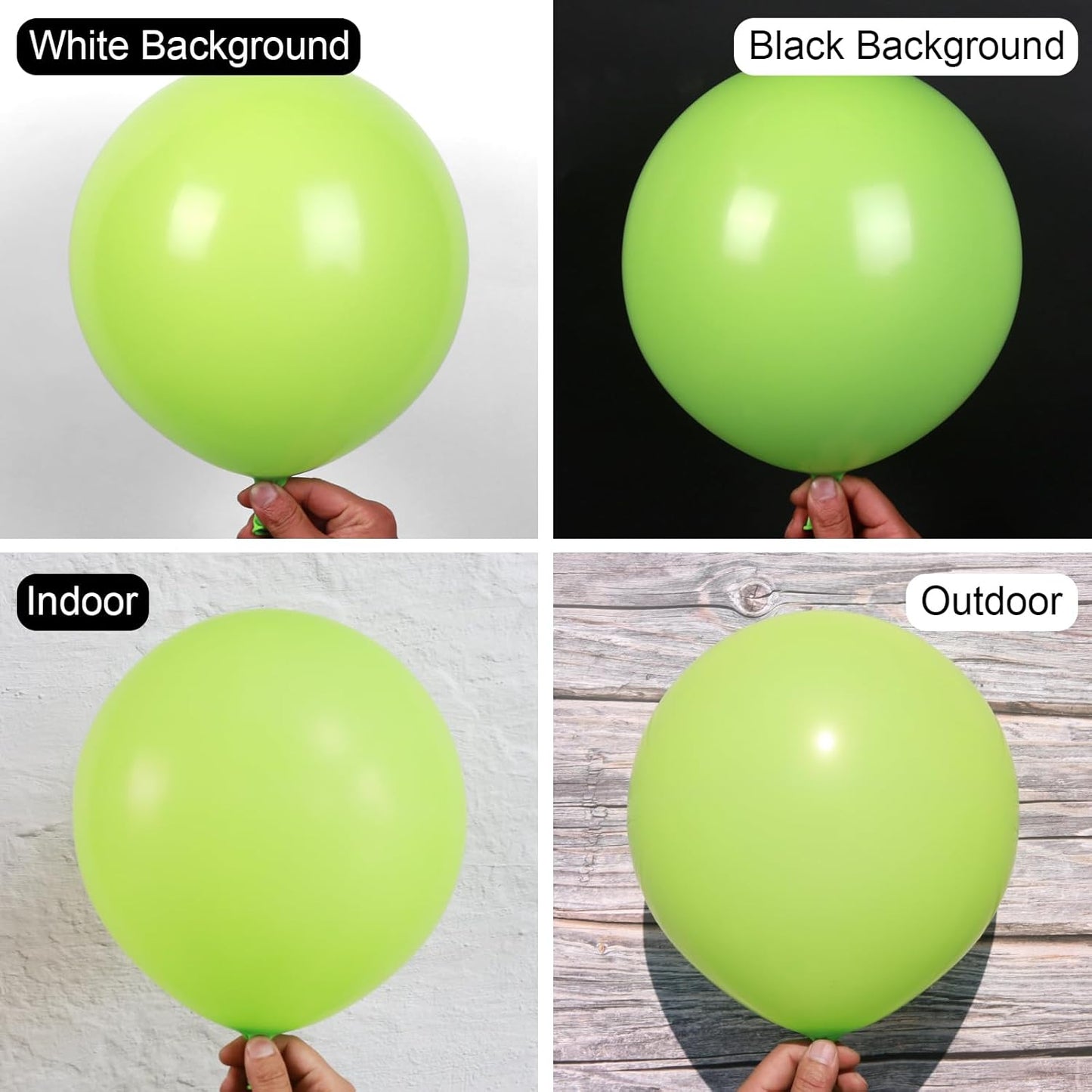 Lime Green Balloons, 150 pcs Different Sizes Pack of 18 Inch 12 Inch 10 Inch 5 Inch Yellowish Green Balloons for Balloon Garland Balloon Arch as Birthday Party Wedding Decorations