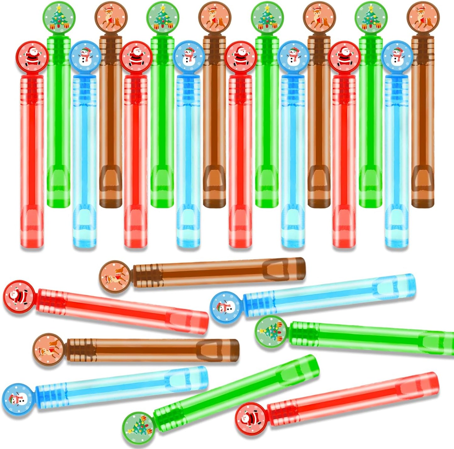 200 Pack Christmas Mini Bubbles Giveaways Trinkets Prizes for Kids, Bulk Xmas Classroom Gifts Party Favors Supplies Games for Toddlers,Holiday Small Toys Basket Pinata Stocking Stuffers for Boys Girls