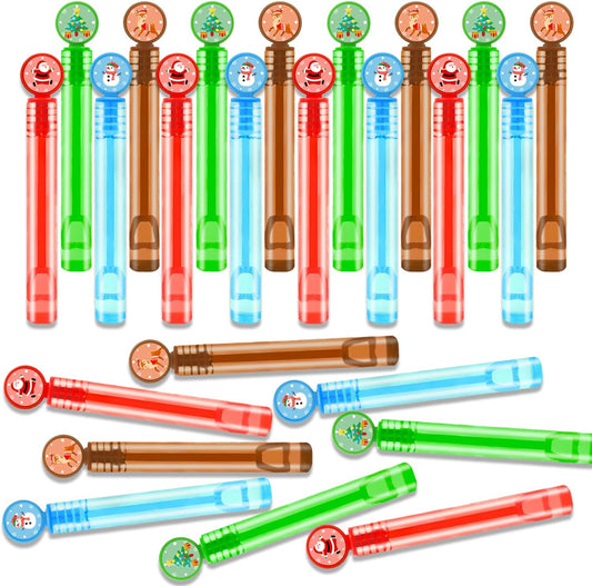 200 Pack Christmas Mini Bubbles Giveaways Trinkets Prizes for Kids, Bulk Xmas Classroom Gifts Party Favors Supplies Games for Toddlers,Holiday Small Toys Basket Pinata Stocking Stuffers for Boys Girls