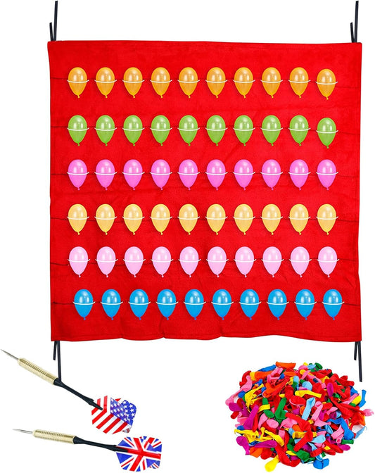 Balloon Darts Carnival Game, Carnival Game Set with 2 Darts & 500 Balloons, Indoor or Outdoor Activity for Family Fun, Birthdays, Parties