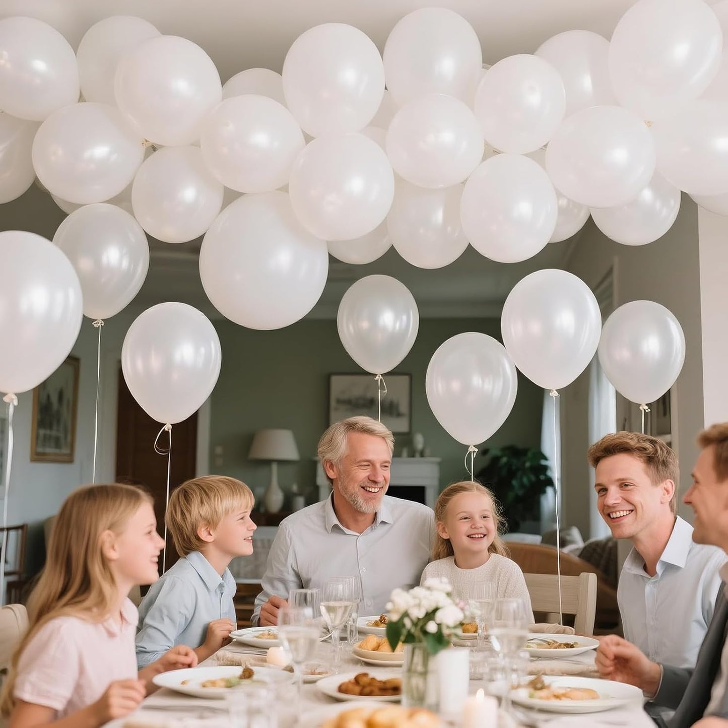 KAWKALSH Pearl White Balloon 110pcs, 12 Inch Thickened Latex Party Balloons Helium Bright Color for Birthday Baby Shower Wedding Party Supplies Arch Garland Decoration