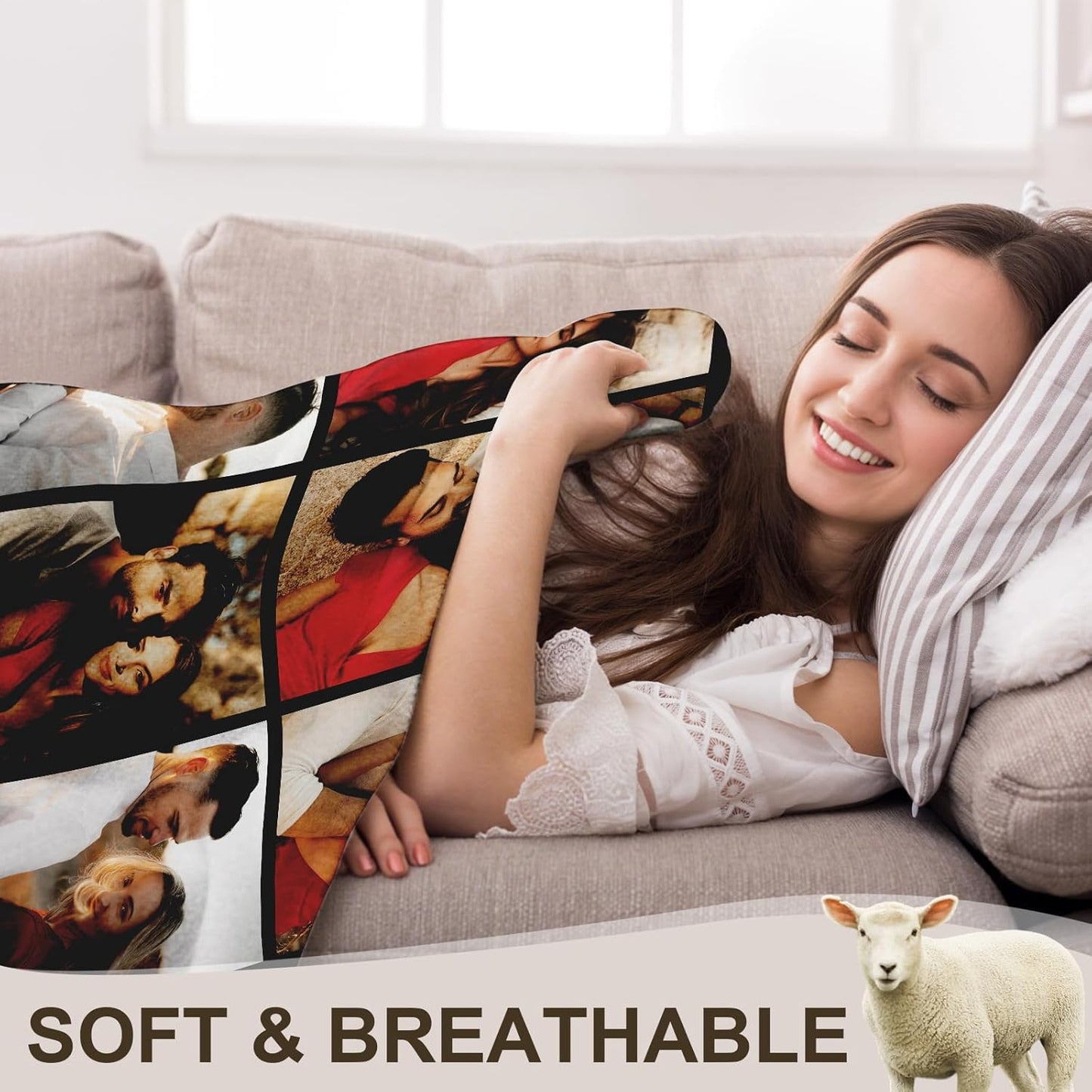 Yofair Ships Next Day, Custom Blanket with Picture Anniversary Wedding Gifts for Women Men Personalized Photo Blankets I Love You Couple Gift for Boyfriend Girlfriend Wife Husband