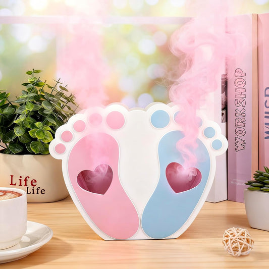 Gender Reveal Party Decoration Blue Pink Footprint He or She Gender Reveal Table Centerpiece for Birthday Baby Shower