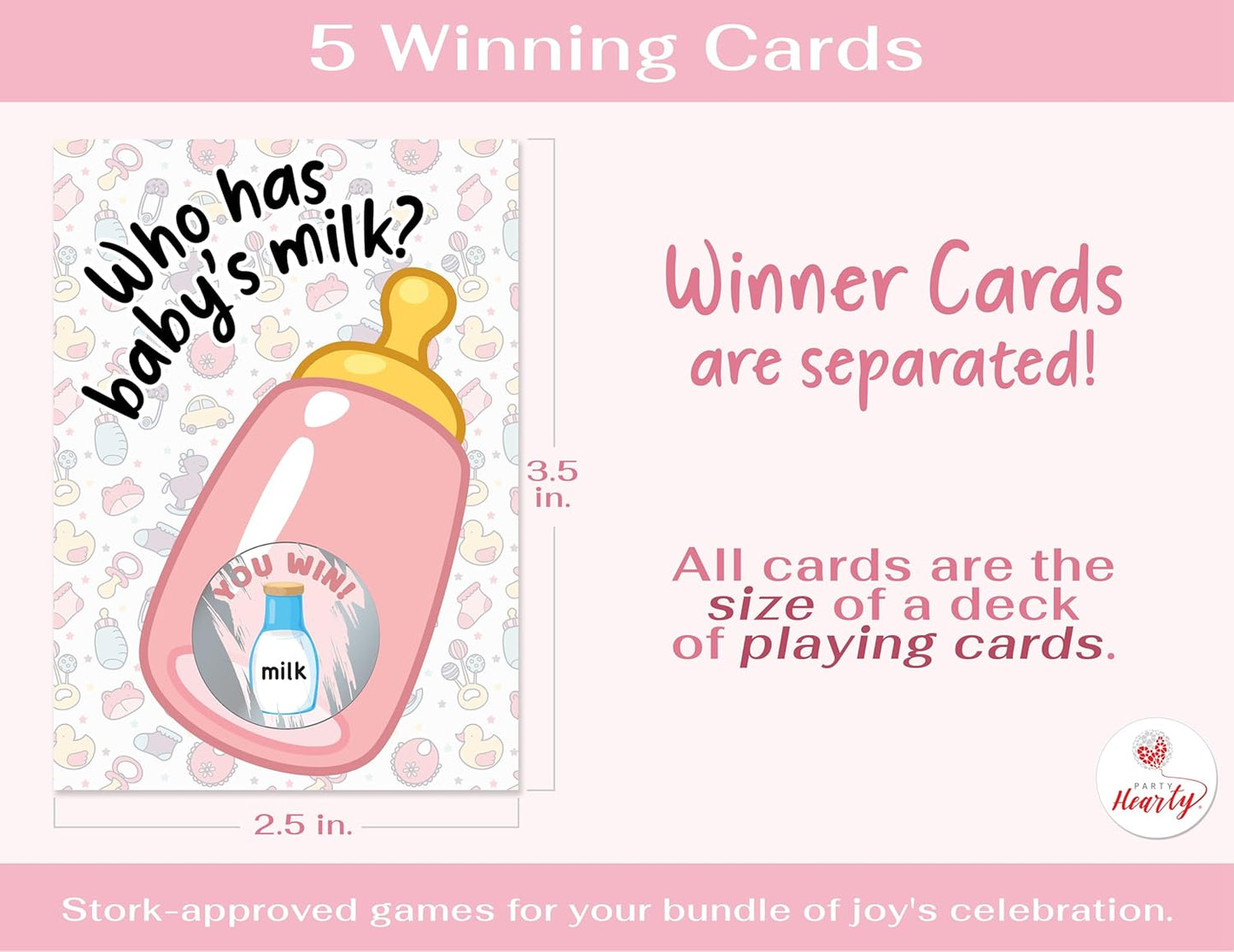 Party Hearty Baby Shower Games for Girl, 40 Emoji Scratch Off Lottery Tickets, Baby Games Ideas, Scratch Off Game, Pink
