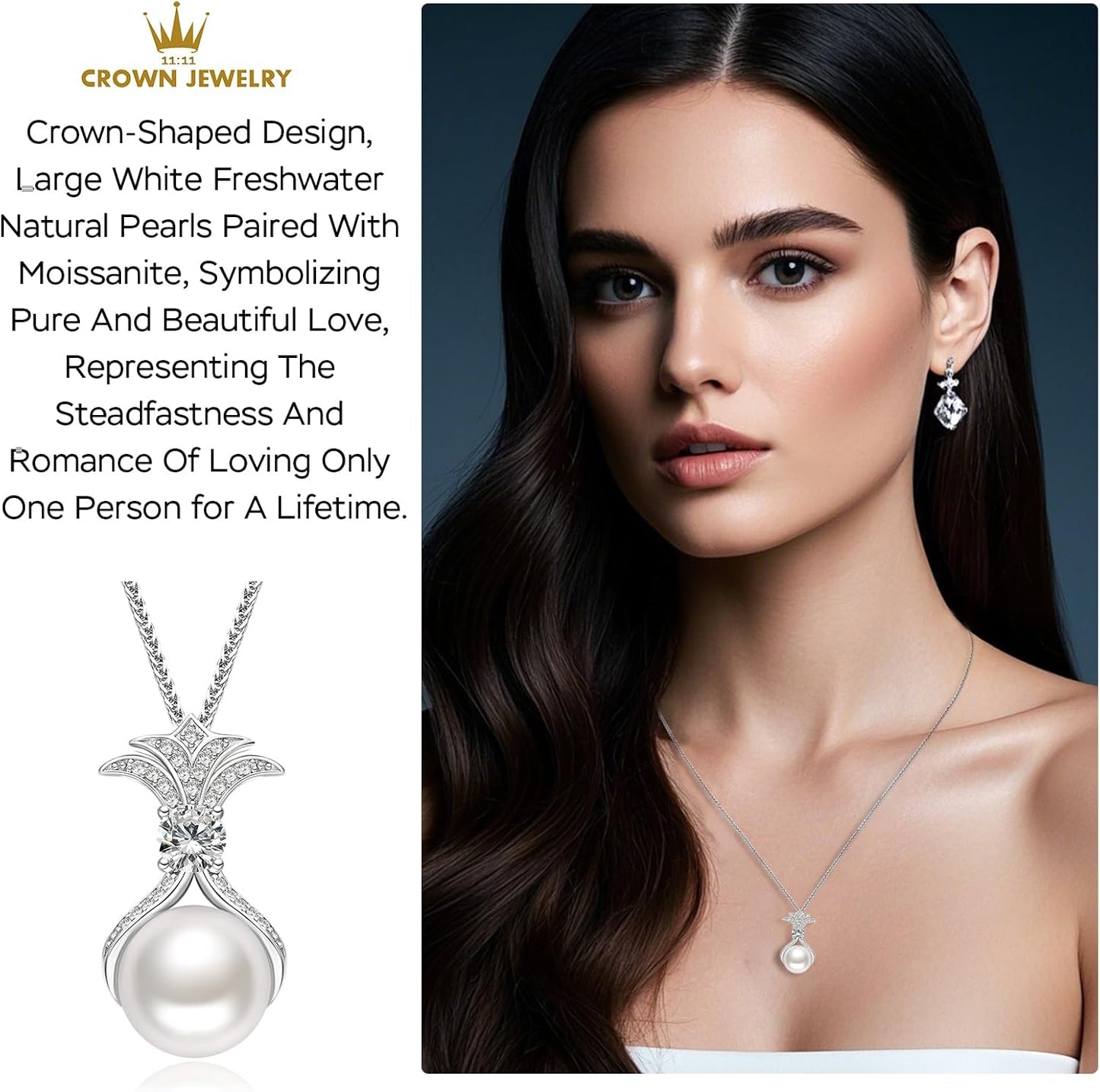 Gifts for Wife Women Anniversary -Pearl Necklace -Mom Girlfriend Her Fine Jewelry Mothers Day Valentines Christmas Birthdays Gift