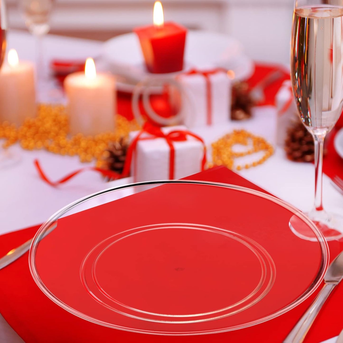 Mimorou Clear Plastic Dessert Plates 5.5 Inch Disposable Cake Plates Small Party Dishes Bulk Clear Round Dishes for Wedding Dinner Appetizers BBQ Travel Catering Events(200 Pcs)