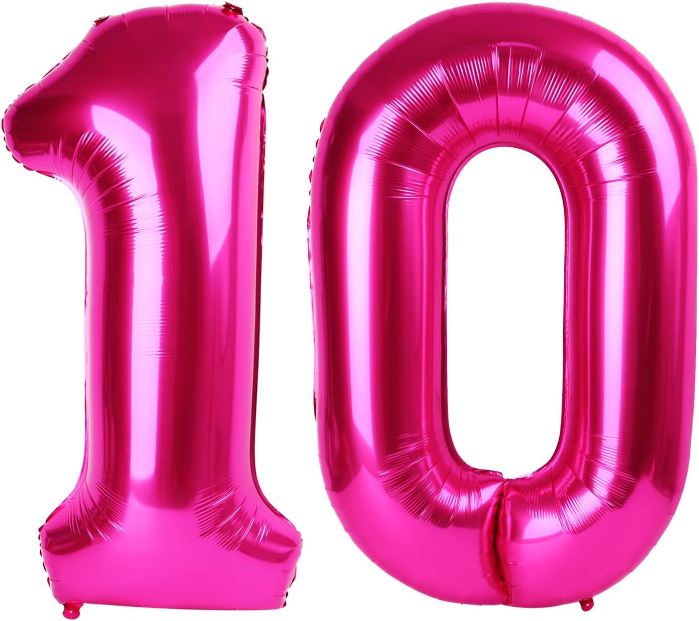 Hot Pink Number 10 Balloons 40 inch, 10 Number Balloons, 10th Birthday Decorations for Girls 10 Year Old Hot Pink Party Supplies