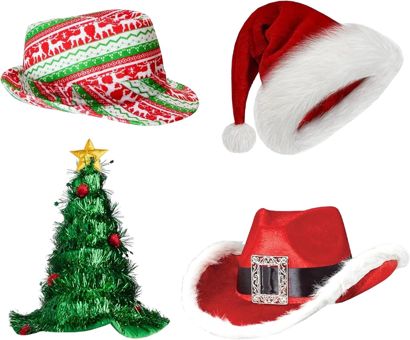 12 Assorted Funny Christmas Hats Santa Elf Hat Christmas Photo Booth Props Costume Hats for Adult Teen