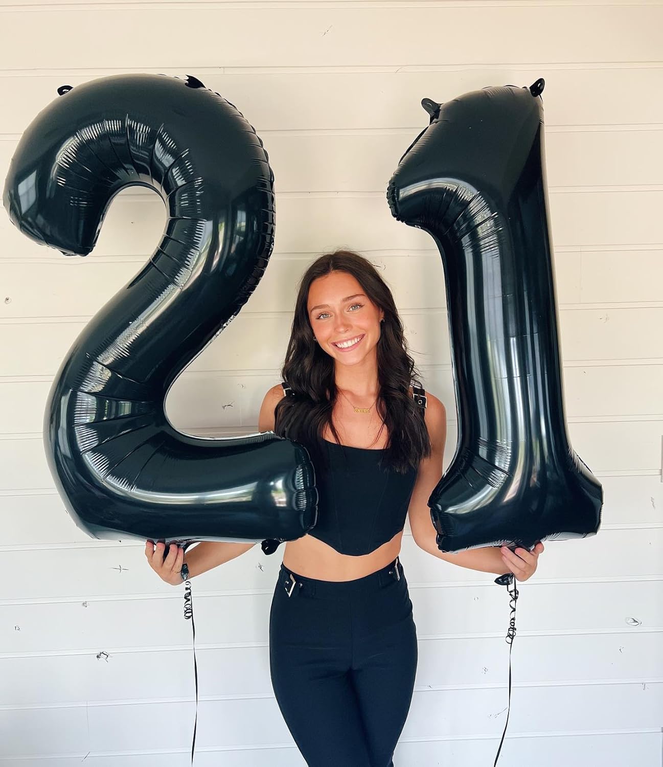 1 Number Balloon for First Birthday, 40 Inch Black One 1st Number Balloon Birthday Decorations for Girl Boy Toddler Baby, 10th 21st, Giant Number 1 Balloon