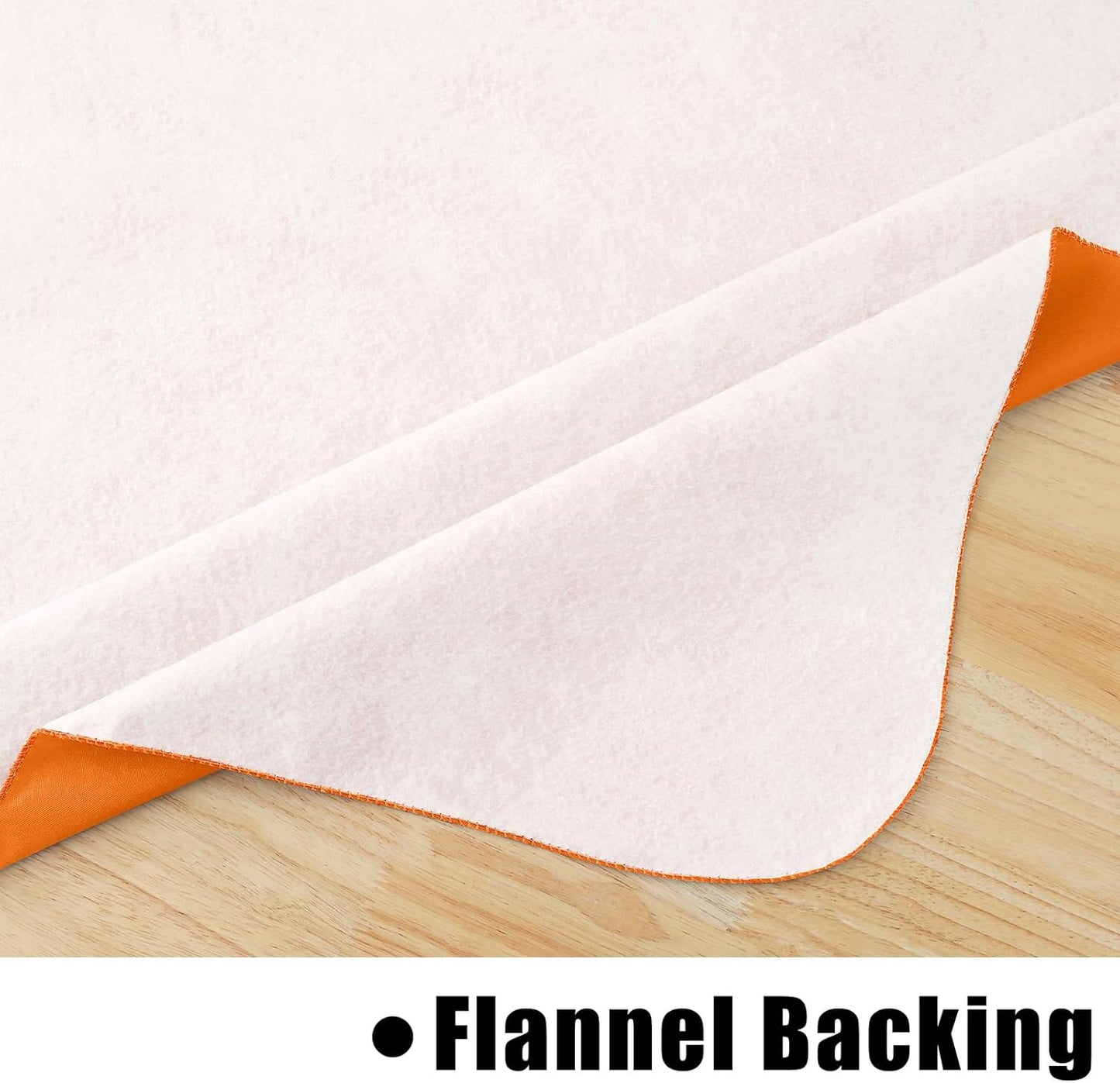 homing Rectangle Vinyl Tablecloth, Waterproof Spillproof Plastic Flannel Backed Table Cloth, Wipe Clean Table Cover for Dining, Buffet Parties and Camping (Orange, 52" x 70")