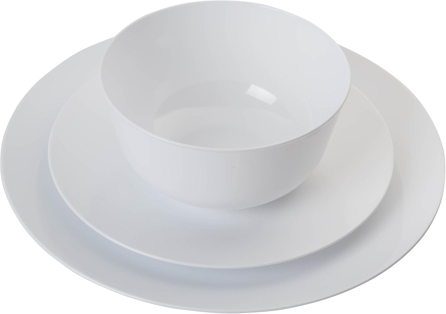 Trendables™ Premium 10.25 inch. Trend White Disposable Plastic Plates, Food Grade Plastic Dinner Plates - 40 Pack