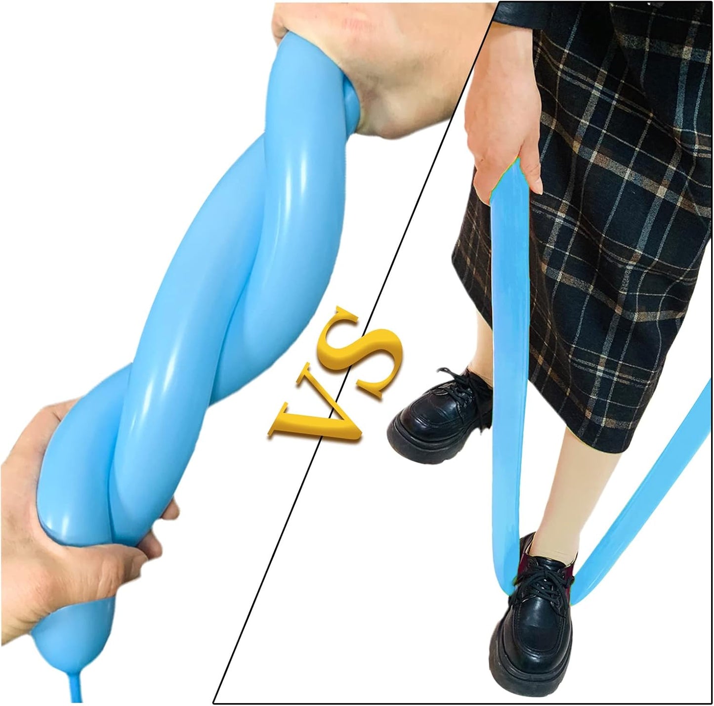 Light Blue Long Balloons for Balloon Animals, Baby Light Blue 260 Balloons Shiny Thick Latex 100 Pack, 260 Balloons Blue for Birthday Boy'S Baby Shower.Blue Magic Modelling Twisting Balloons.